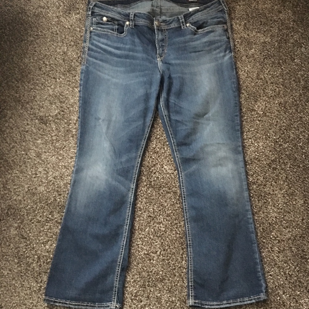 Silver Aikos mid boot jeans size 18